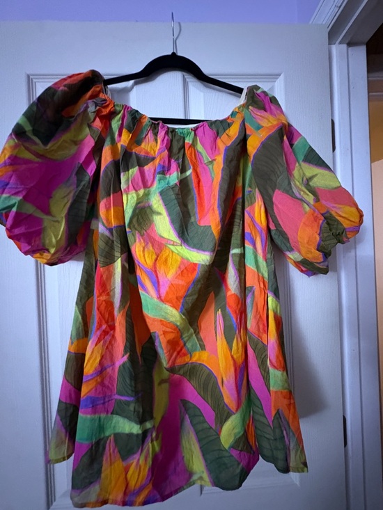 Anthropologie x FARM rio Multicolor Pink Orange Green cover up sz small - Picture 3 of 5